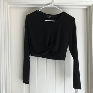 Dressy cropped black top